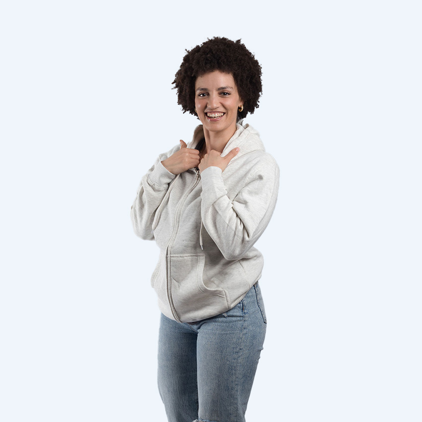 Premium Full Zip Hoodie - Oatmeal